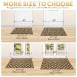 Door Mat Indoor Doormat,20″x31.5″ Front Back Door Non-Slip Rug Rubber Backing, Low-Profile Entrance Rugs, Absorbent Resist Dirt Doormats Inside Doormat for Entryway Machine Washable(Brown)