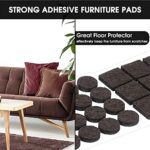 Felt Furniture Pads -261 Pcs Furniture Pads Hardwoods Floors Self Adhesive, Cuttable Felt Chair Pads, Anti Scratch Floor Protectors for Furniture Feet Chair Legs, Furniture Felt Pads, Brown
