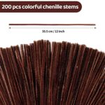 Eppingwin 200pcs Pipe Cleaners, Dark Coffee Pipe Cleaners Craft Supplies,Brown Chenille Stems for DIY Arts Crafts Project(Dark Coffee)