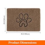 Lifewit Chenille Indoor Doormat Traps Mud and Water, Non Slip Low-Profile Rug Doormats for Muddy Shoes and Dog Paws, Machine Washable Doormat for Pet Entry, Back Door, Mud Room, 24 × 36 in, Brown