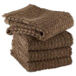 DII Basic Terry Collection Waffle Dishtowel Set, 15×26, Solid Brown, 4 Piece