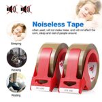 BOMEI PACK No Noise Brown Packing Tape, Quiet Packaging Tape Refill 2 Rolls with Dispenser, 1.88 inch x 110 Yards, Heavy Duty Shipping Tape for Sealing Packing, Moving, Office&Storage