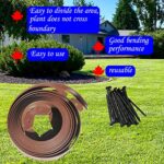 No Dig Landscape Edging, Flower Bed Edging Borders,Plastic No-Dig Landscape Edging Kit Yard Edging Borders Garden Edge Lawn Edging Rubber Landscaping Edging Border,Yard Edging(Brown-66ft)