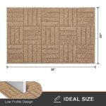 UINI Indoor Door Mat, 24″ x 36″ Non-Slip Brown Door Mats Indoor for Front Door, Entrance, Absorbent Resist Dirt Low-Profile Inside Doormat, Machine Washable