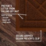 Downtown Pet Supply – Kitty Litter Mat – Trapping Cat Litter Mat – Cat Supplies – Padded, Non-Slip Mat for Cat Litter Box – Waterproof Cat Mat for All Types of Litter – Brown – Small – 15.5 in x 23 in