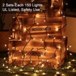 Christmas Lights, 300ct 69.6ft Incandescent Christmas Lights Connectable, Outdoor Christmas Tree Lights, 120V UL Certified Indoor Christmas String Lights for Xmas Party Patio, Brown Wire, Warm White