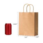 RACETOP 50Pcs 8×4.5×10.8 inch Brown Gift Bags with Handles, Paper Gift Bags, Kraft Paper Bags, Gift Bags Bulk, Craft Gift Bags, Retail Bags, Shopping Bags, Favor Bags