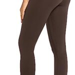 Sunzel Workout Leggings for Women, Squat Proof High Waisted Yoga Pants 4 Way Stretch, Buttery Soft, 28″ Inseam Seal Brown, Medium