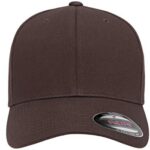 Flexfit Cotton Twill Fitted Cap, Brown, Large-X-Large