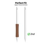 NIUTRENDZ 3 Pack Apple Pencil Grip Silicone Case Accessories Cover Ergonomic Design Sleeve Compatible with Magnetic Charging and Double Tap (Apple Pencil 2nd Generation, Beige + Khaki + Brown)