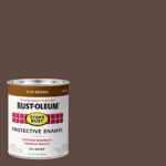 Rust-Oleum 239083 Stops Rust Brush On Paint, 1 Quarts (Pack of 1), Flat Brown, 32 Fl Oz