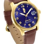 Invicta Men’s 15255 “I-Force” 18k Gold Ion-Plated Stainless Steel and Brown Leather Watch