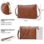 FAIME Crossbody Bags for Women, Small Leather Wallet Purses Satchel Shoulder Bags,Wristlet Purses Handbag for Travel (Brown)