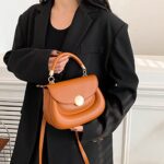 SHUIANGRAN Crossbody Bags for Women Minimalist Purses Glossy Shoulder Bag Purse Satchel Bags Ladies Fashion Handbag Brown