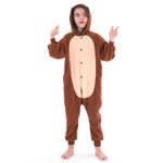 Beauty Shine Kids Onesies Unisex Child Animal Costume Halloween Cosplay Pajamas (Brown Monkey, 5T)