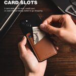 VULKIT Phone Card Holder Wallet Leather Adhesive Pocket RFID Blocking Credit Card Sleeves Stick Back of Phone Smartphones Brown