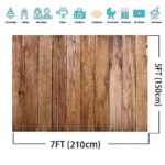 AIIKES 7X5FT Rustic Wood Wall Backdrop Natural Brown Wooden Backdrops for Photography Baby Shower Birthday Party Cake Table Decoration Banner Adults Portrait Photo Booth Prop 12-582