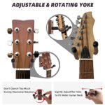 Guitar Wall Mount, Guitar Wall Hanger hook Bracket Holder for Acoustic and Electric Guitars Bass Banjo Mandolin, Black Walnut Wood base-Brown Silicone by VEINTICO.