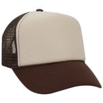 Product of Ottocap Cotton Twill Five Panel Pro Style Mesh Back Trucker Hat -BRN/Tan/BRN [Wholesale Price on Bulk]