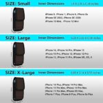 ykooe Cell Phone Pouch Nylon Belt Holster Case Compatible with iPhone 14 Pro, 14, 12, 12 Pro, 11, 11 Pro, 13, 13 Pro, XR, Samsung Galaxy S20 S21 S22 S23 S10 S9 LG Google, Brown – L