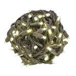 Novelty Lights 100 Commercial LED Christmas Lights (Warm White), 50 Feet w/ 6″ Bulb Spacing, 5mm Bulbs, UL Listed, Brown Wire String Lights