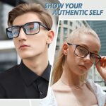 Happy Store CN12 Casual Fashion Basic Square Frame Clear Lens Eye Glasses for Women Men Brown