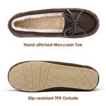 DREAM PAIRS Women’s Shozie-01 Faux Fur Cozy House Slippers Suede Leather Moccasin Shoes for Indoor and Outdoor Wear,Brown, Size 8.5-9