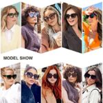 SOJOS Retro Polarized Oversized Sunglasses Womens Big Square Vintage Designer Sunnies SJ2205, Caramel Brown/Brown