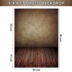 6 x 8 ft Brown Wall with Wooden Floor Photography Backdrop Retro Wooden Floor Backdrop Fabric Brown Wall Photography Background Abstract Portraits Photo Background Photographer Props for Newborn Baby