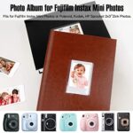 Photo Album for Fujifilm Instax Mini Camera, Polaroid Camera, Instax Photo Album with Memo Areas, 128 Pockets 2×3 Photo Album with Writing Space for Instax Mini 12 11 40 9 7+ Evo Liplay Camera (Brown)