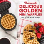 DASH Mini Maker for Individual Waffles, Hash Browns, Keto Chaffles with Easy to Clean, Non-Stick Surfaces, 4 Inch, Red
