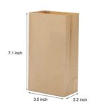 LOOKSGO 50 Pcs 3.5 * 2.2 * 7.1 Inches Brown Paper Bags Kraft Bags Party Favor Gift Wrapping Bags Bulk