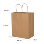 Brothersbox Brown Paper Bags with Handles Bulk 100PCS Kraft Paper Bags, 8 * 4.76 * 10 Inch Medium Craft Paper Gift Bags for Birthday Party Grocery Retail Shopping Business