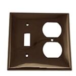 Leviton 80705 2-Gang 1-Toggle 1-Duplex Device Combination Wallplate, Standard Size, Thermoplastic Nylon, Device Mount, Brown