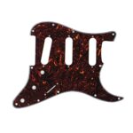 IKN 4Ply Brown Tortoise Shell Strat Pickguard Backplate Set for 3 Single Coil Pickups-11 Hole, come with Pickguard Screws