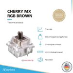 Ranked Cherry MX Key Switches for Mechanical Gaming Keyboards | Plate Mounted | MX1AG1NA (Cherry RGB Brown, 10 Pcs)