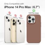 GONEZ for iPhone 14 Pro Max Case Silicone, with 2X Screen Protector + 2X Camera Lens Protector, Full Body Protective Cover, Liquid Silicone Shockproof iPhone 14 ProMax Case 6.7″, Brown