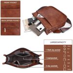 Caitina Cross Body Bag Vegan Leather Hobo Handbags Designer Crossbody Purses Bucket Bag For Women with 2 Adjustable Strap(Dark Brown)