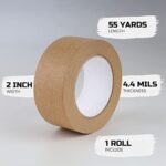 Lichamp Wide Brown Painters Tape 2 inch, 1pc Medium Adhesive Brown Masking Tape, 1.95 inches x 55 Yards