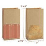 SHOPDAY Paper Lunch Bags 4lb 100 Pack Brown Paper Bags 5×2.95×9.45″ Recyclable Kraft Sack Lunch Bags Snacks Bags Grocery Bags for Food Storage & Packing