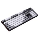 AK50 Wired Classic 104 Mechanical Gaming Keyboard – Brown Switches – PBT Keycaps – Grey-White Matching – White Backlit – Durable Aluminum Frame – for Windows Computer Office Gaming PC – Black