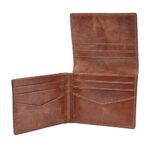 Fossil Men’s Derrick Leather RFID-Blocking Execufold Trifold Wallet, Brown, (Model: ML3700200)