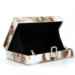 Simcat Acrylic Handbags for Women Marbling Box Bag Elegant Party Clutch Crossbody Bag Evening Purses for Lady Prom Banquet Wedding (Brown) One Size