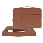 MOSISO Laptop Sleeve Compatible with MacBook Air/Pro, 13-13.3 inch Notebook, Compatible with MacBook Pro 14 inch 2023-2021 A2779 M2 A2442 M1, Polyester Multifunctional Briefcase Bag, Caramel Brown