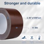 Heavy Duty Duct Tape 2.36 Inches x 108 Feet x 11 Mil No Residue Dark Brown Tape for Crafts, Home Improvement Projects, Repairs, Maintenance