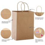 MESHA Brown Kraft Paper Gift Bags with Handles 10x5x13 Gift Bag 50Pcs Bulk,Shopping Bags,Wedding Party Favor Bags,Recycled Paper Gift Bags