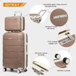 Joyway Luggage Carry-On Suitcases 20″ Lightweight Polypropylene Carrying Case with TSA Lock,Rigid Luggage with Swivel Wheels,14″ Cosmetic Bag & 7″ Small Bag
