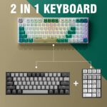 Redragon K643 90% Mechanical Gaming Keyboard RGB Backlight & Macro Customizable with Number Pad, 94 Keys Hot-Swappable USB-C Wired/Bluetooth/2.4G-Wireless Keyboard with Brown Switches