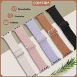 EOMTAM 5 Pack Braided Stretchy Adjustable Straps Compatible for Apple Watch Ultra 2/1 Band 38mm 40mm 41mm 42mm 44mm 45mm 49mm for Women Men ,Sport Elastic Nylon Cloth Wristbands for iWatch Series 9 8 SE 7 6 5 4 3(Brown,38)