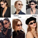 Dollger Retro Rectangle Sunglasses for Women Small Clout Goggles Fashion Designer Cool Square Shades Brown